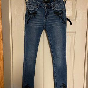 Luck Brand Floral Women's Blue Jeans! Size 8/24!